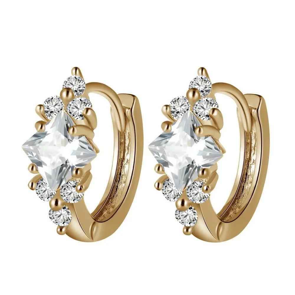 Personalized Zircon Earrings in a Stylish Square Design