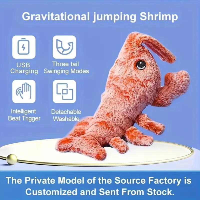 Pet Gravity Shrimp Plush Toy Usb Charging Simulate Lobster E | Electronic Learning Toys - AllvueCo