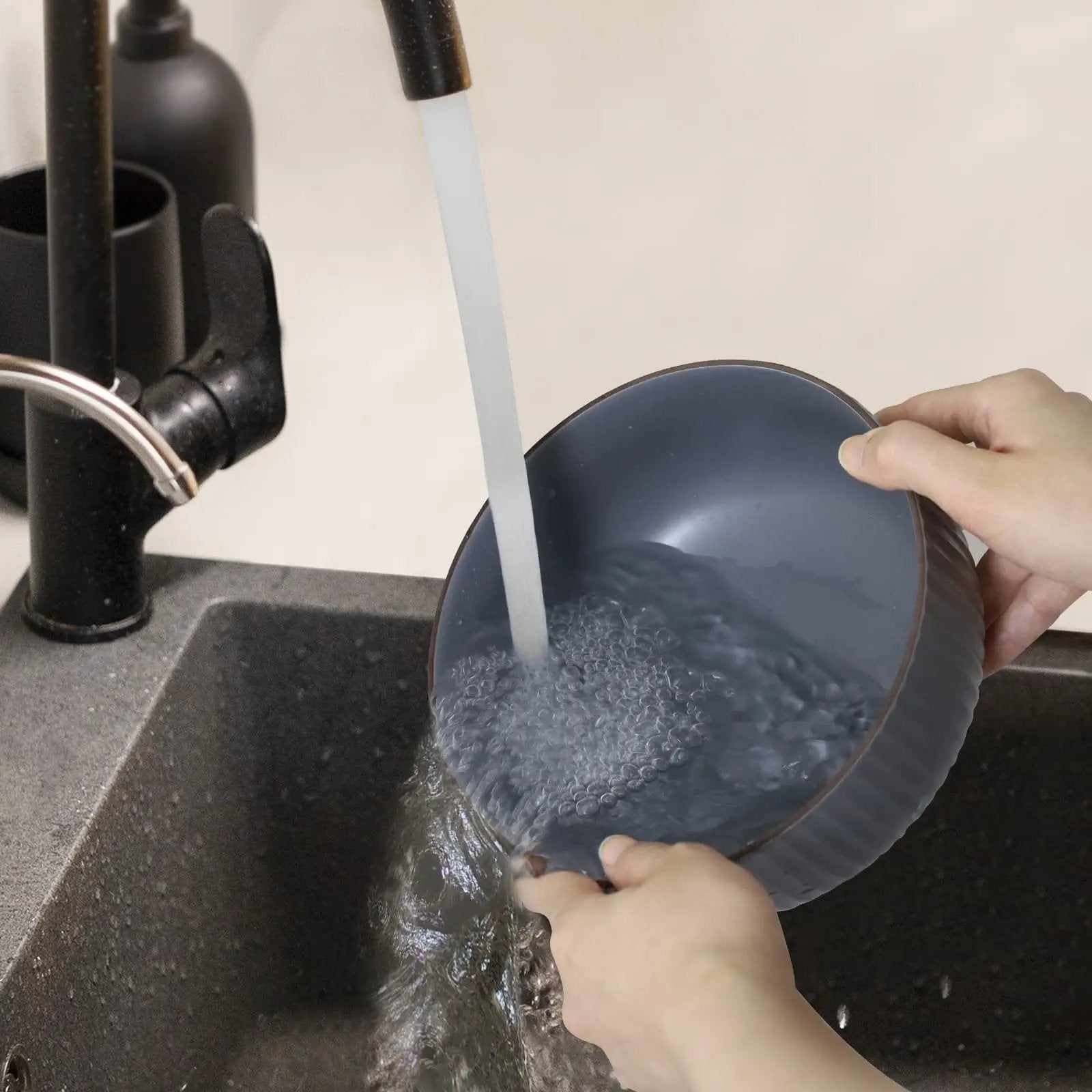 Ceramic Bowls Set of 4 - 46oz Kitchen Bowls for Cereal, Salad - AllvueCo