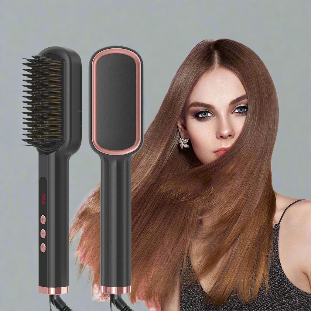 2-in-1 Electric Hair Straightener & Curling Iron – Tourmaline Ceramic, Fast Heat, Auto Shut-Off AllvueCo