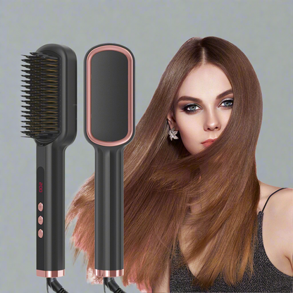 2-in-1 Electric Hair Straightener & Curling Iron – Tourmaline Ceramic, Fast Heat, Auto Shut-Off AllvueCo