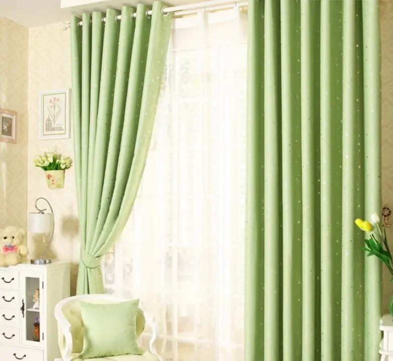 Star Print Perforated Finished Curtain - Stylish Window Treatment - AllvueCo