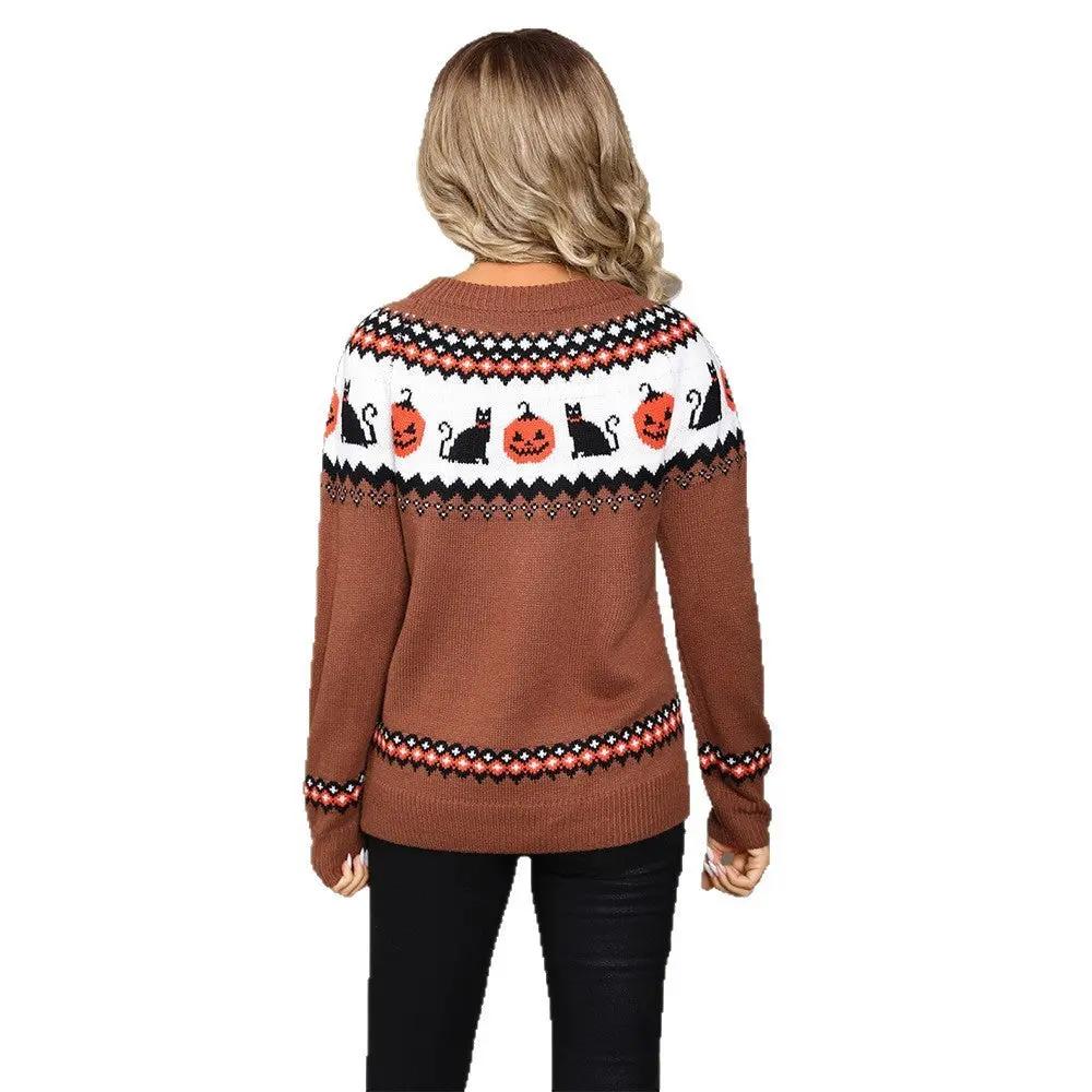 Women's Oversized Knit Christmas Sweater - Cozy Holiday Apparel - AllvueCo