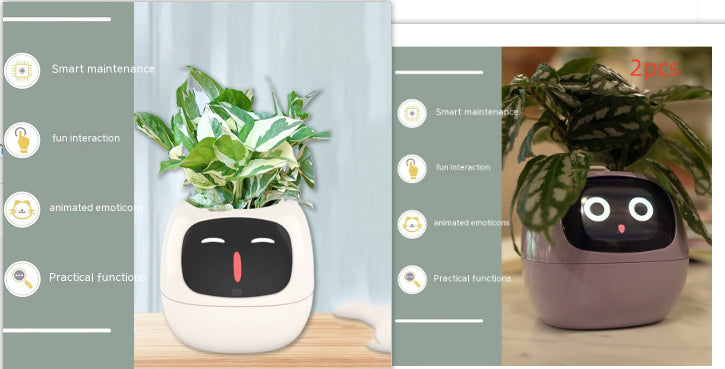 Smart Planter with AI Sensors – Interactive Plant Care with 49+ Expressions & Real-Time Monitoring AllvueCo