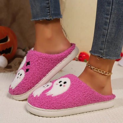 Halloween Cartoon Ghost Cotton Slippers for Women - Indoor Slippers - AllvueCo