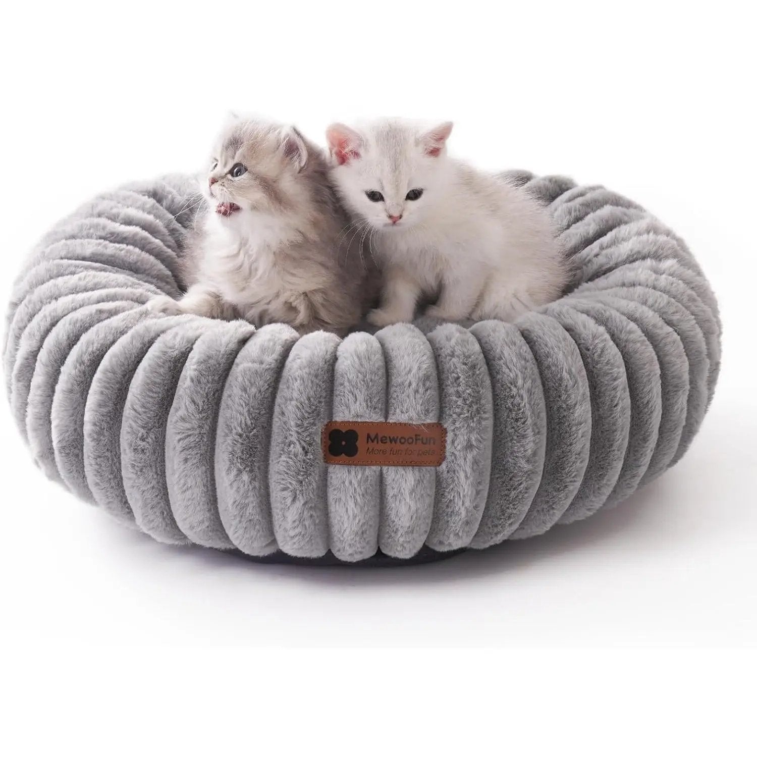 Super Soft Washable Round Cat Bed – Plush Faux Fur Pet Bed for Indoor Cats, Kittens & Puppies – Anti-Slip Bottom - AllvueCo