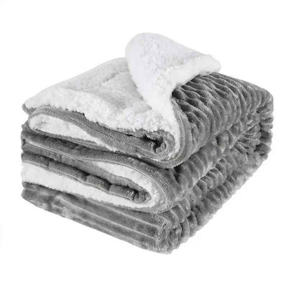 Thickened Flannel Lamb Wool Blanket - Cozy Double Leisure Blanket