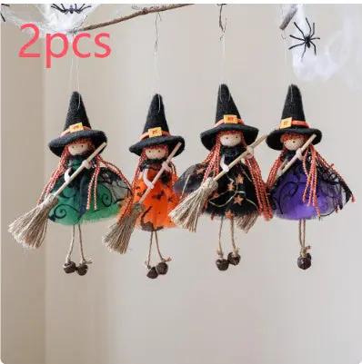 Halloween Mesh Broom Girl Angel Christmas Tree Pendant - AllvueCo