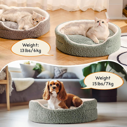 Mewoo Orthopedic Pet Bed – 23x23x7" Round Plush Bed for Cats & Small Dogs | Washable Cover & Non-Slip Bottom - AllvueCo