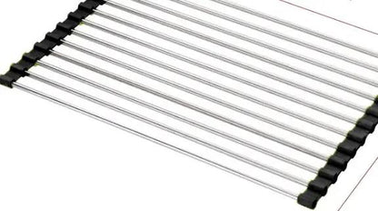 Folding Kitchen Drain Sink Rack Stainless Steel - Space-Saving Design - AllvueCo