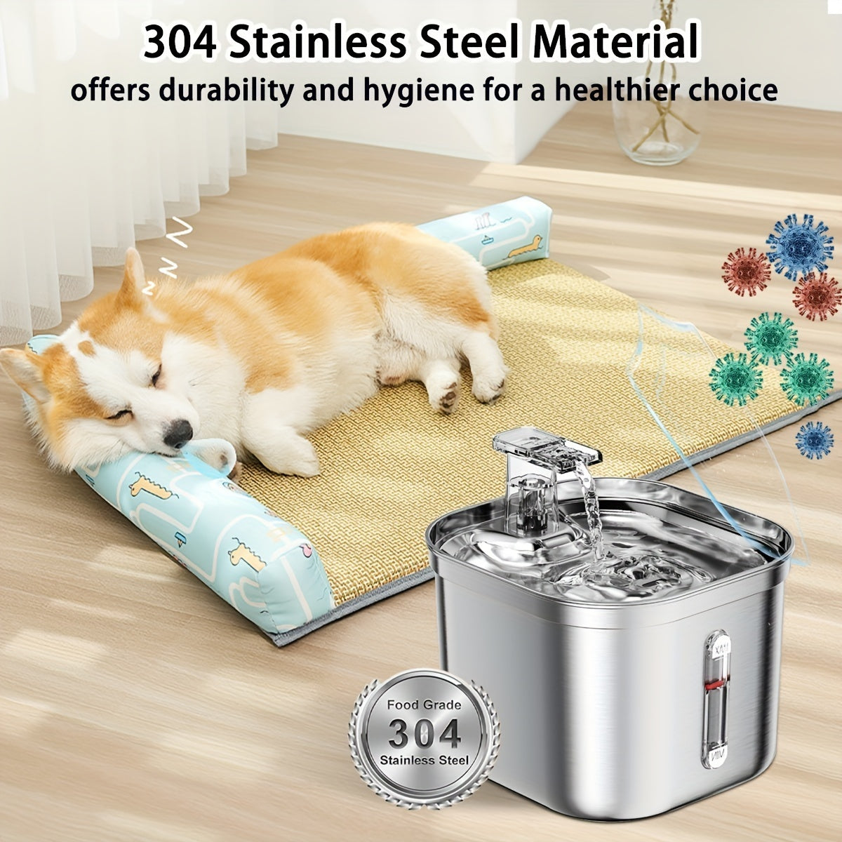 Cat Water Fountain – Stainless Steel Automatic Pet Water Dispenser with 3 Filters - AllvueCo