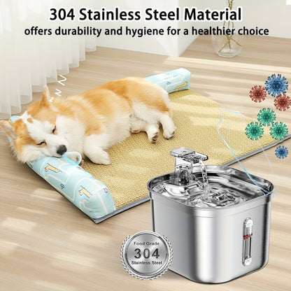 Cat Water Fountain – Stainless Steel Automatic Pet Water Dispenser with 3 Filters - AllvueCo