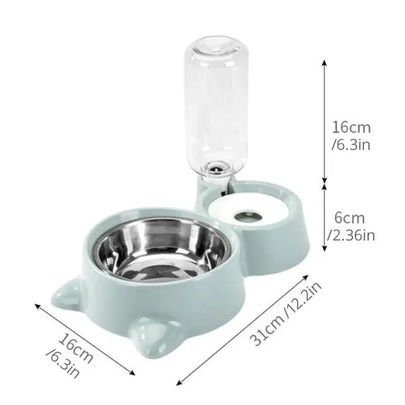 Pet Dog Cat Bowl Fountain | Automatic Food Water Feeder Container - AllvueCo