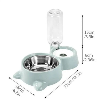 Pet Dog Cat Bowl Fountain | Automatic Food Water Feeder Container - AllvueCo