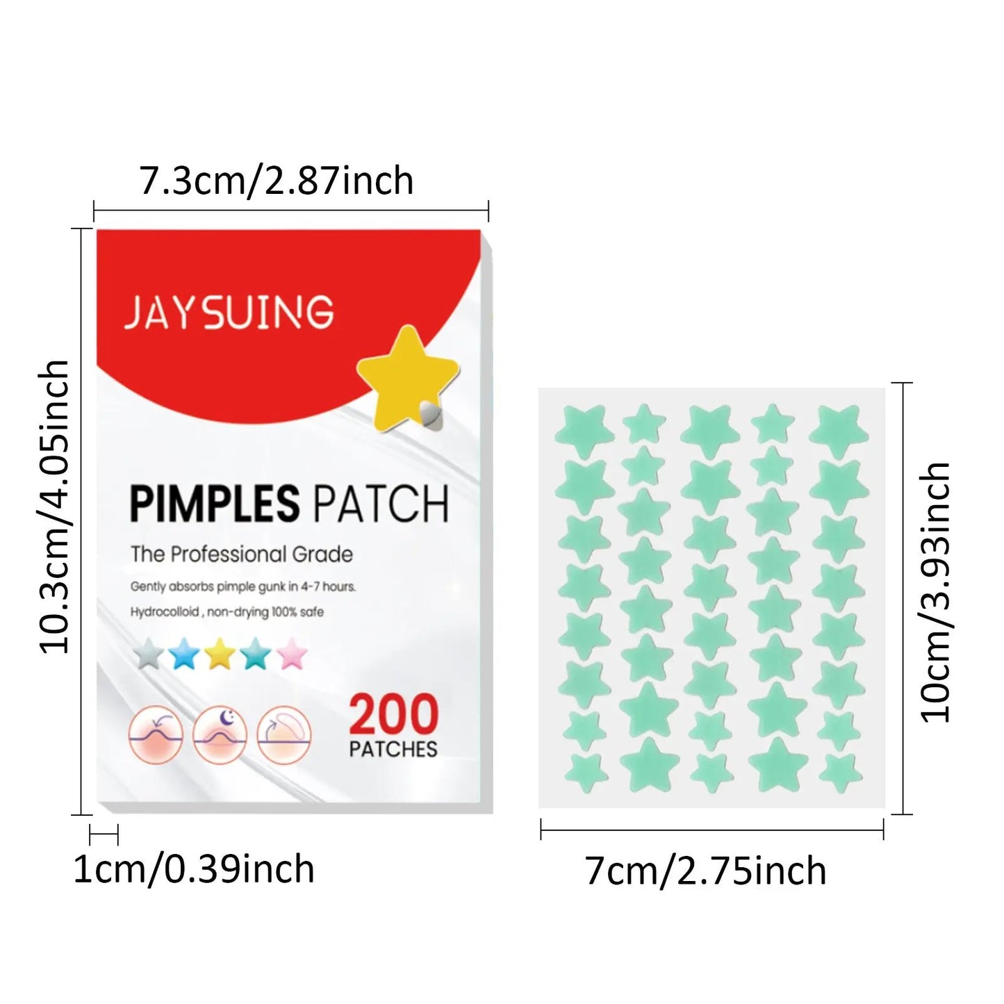 Jaysuing Star Colored Acne Stickers – Repair Acne Pits & Marks, Pimple Healing & Skin Care Patches - AllvueCo