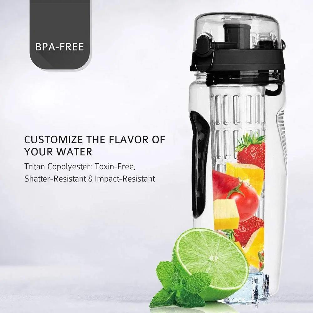 32oz Fruit Infusing Infuser Water Bottle - BPA-Free Plastic Design - AllvueCo