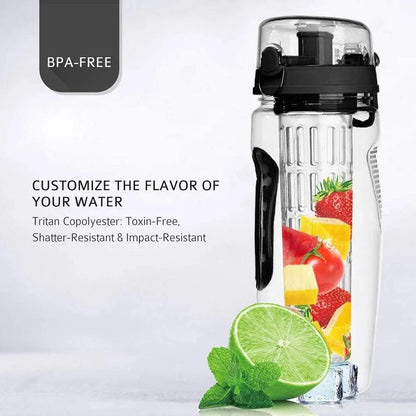 32oz Fruit Infusing Infuser Water Bottle - BPA-Free Plastic Design - AllvueCo