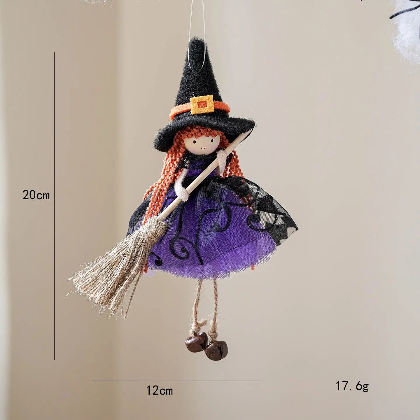 Halloween Mesh Broom Girl Angel Christmas Tree Pendant - AllvueCo