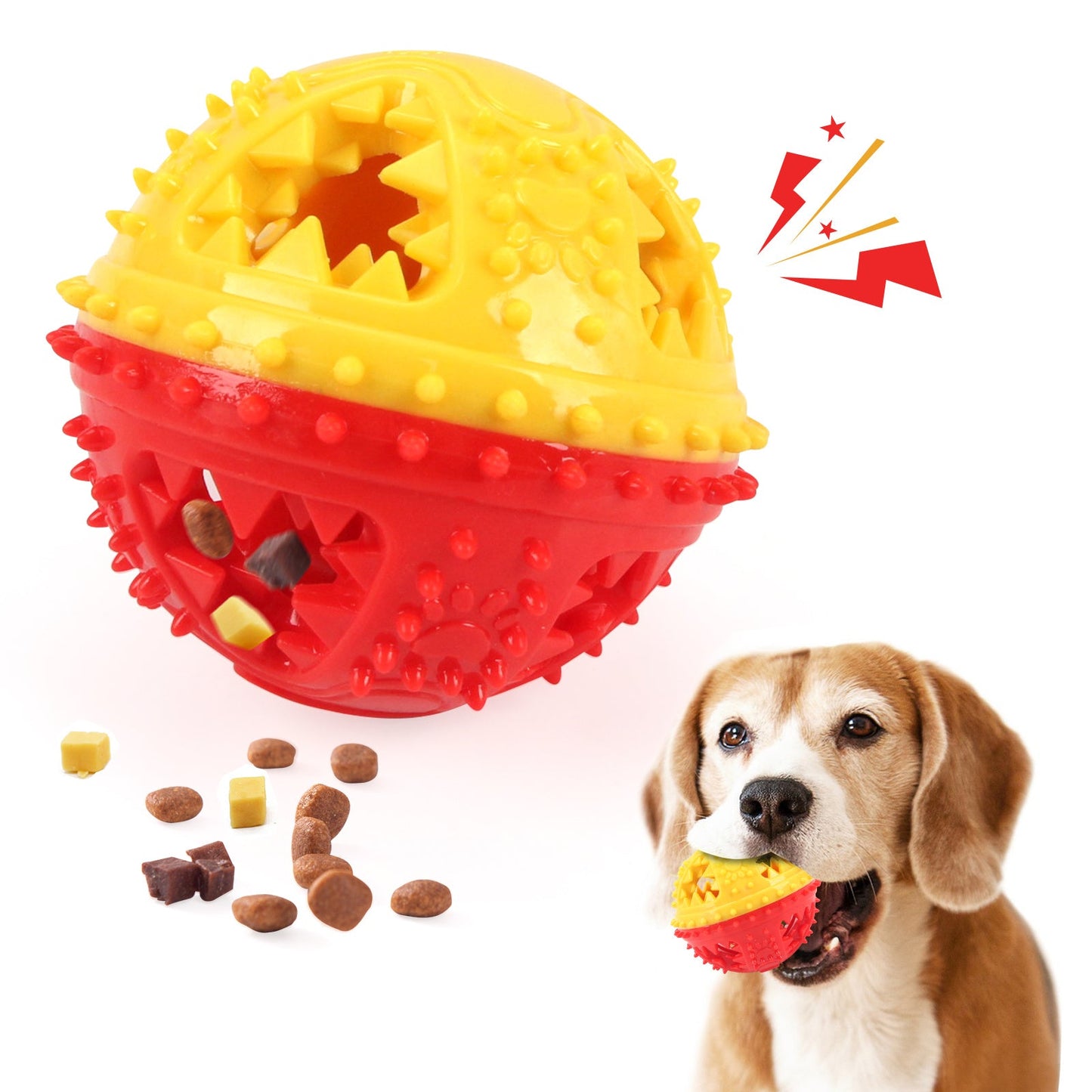 Dog Chew Toy – Teeth Grinding & Food Dispensing Sound Ball for Dogs - AllvueCo