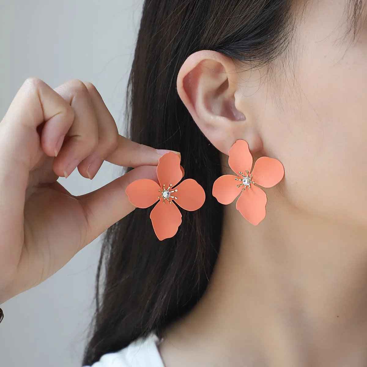 Colorful Flower Stud Earrings for European and American Summer - Stylish Jewelry & Accessories