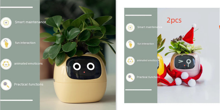 Smart Planter with AI Sensors – Interactive Plant Care with 49+ Expressions & Real-Time Monitoring AllvueCo