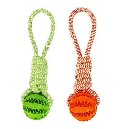 Dog Toy Treat Balls Interactive Hemp Rope Rubber Leaking Bal | Electronic Learning Toys - AllvueCo