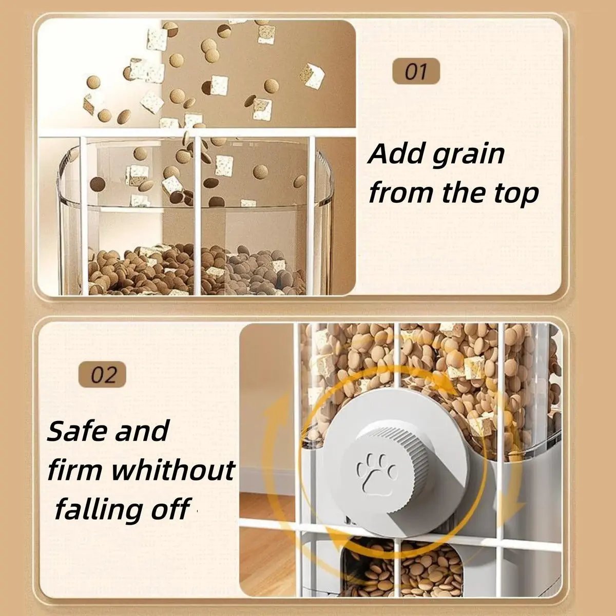 1.2l Automatic Pet Feeder - Cage Hanging Bowl for Small Pets - AllvueCo