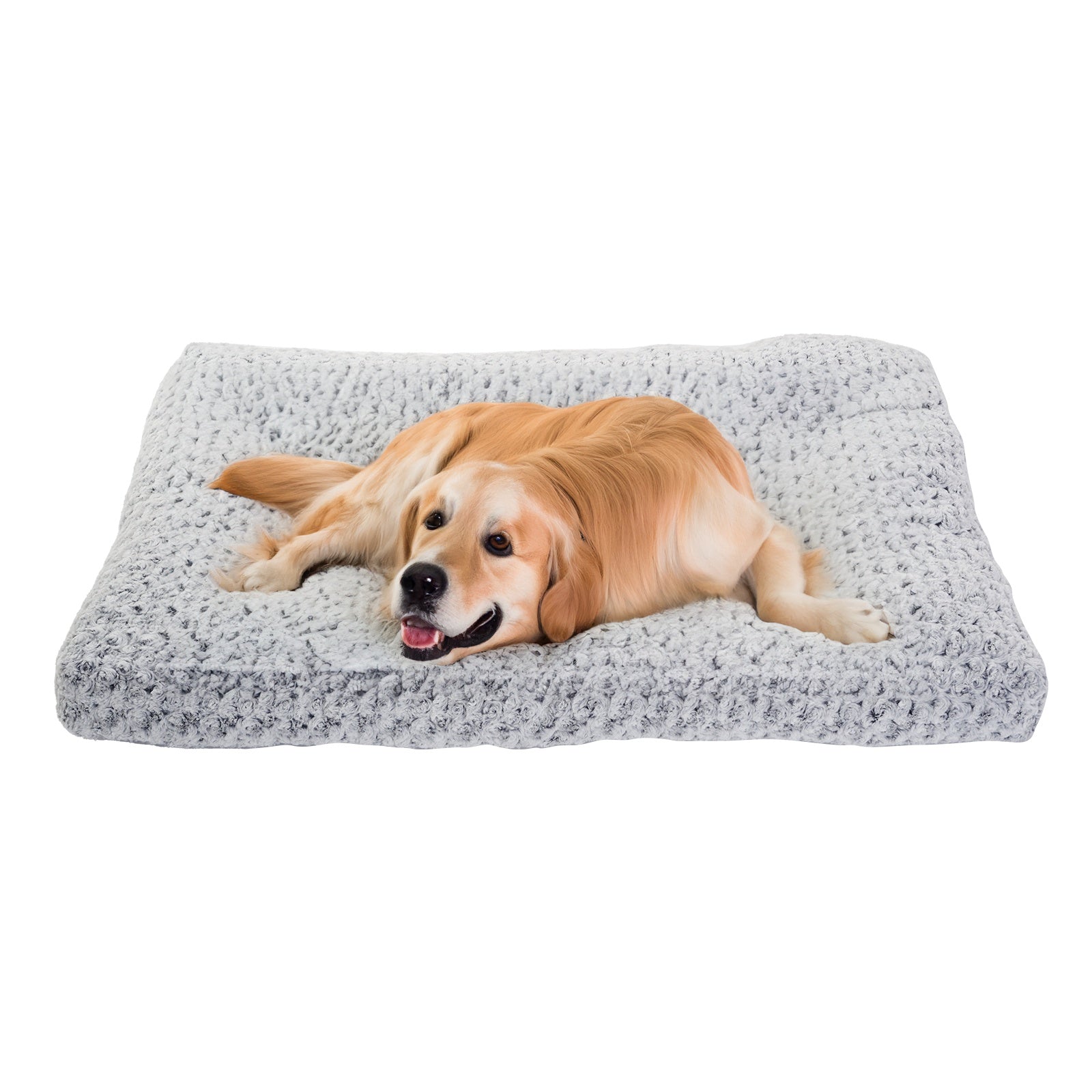 Plush Faux Fur Dog Crate Bed – Calming Anti-Anxiety Medium Dog Mat with Washable Cover & Non-Slip Bottom - AllvueCo