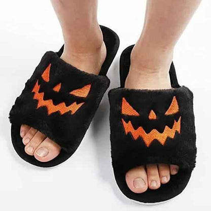 Halloween Warm Slippers for Women - Cute and Cozy Winter Home Shoes