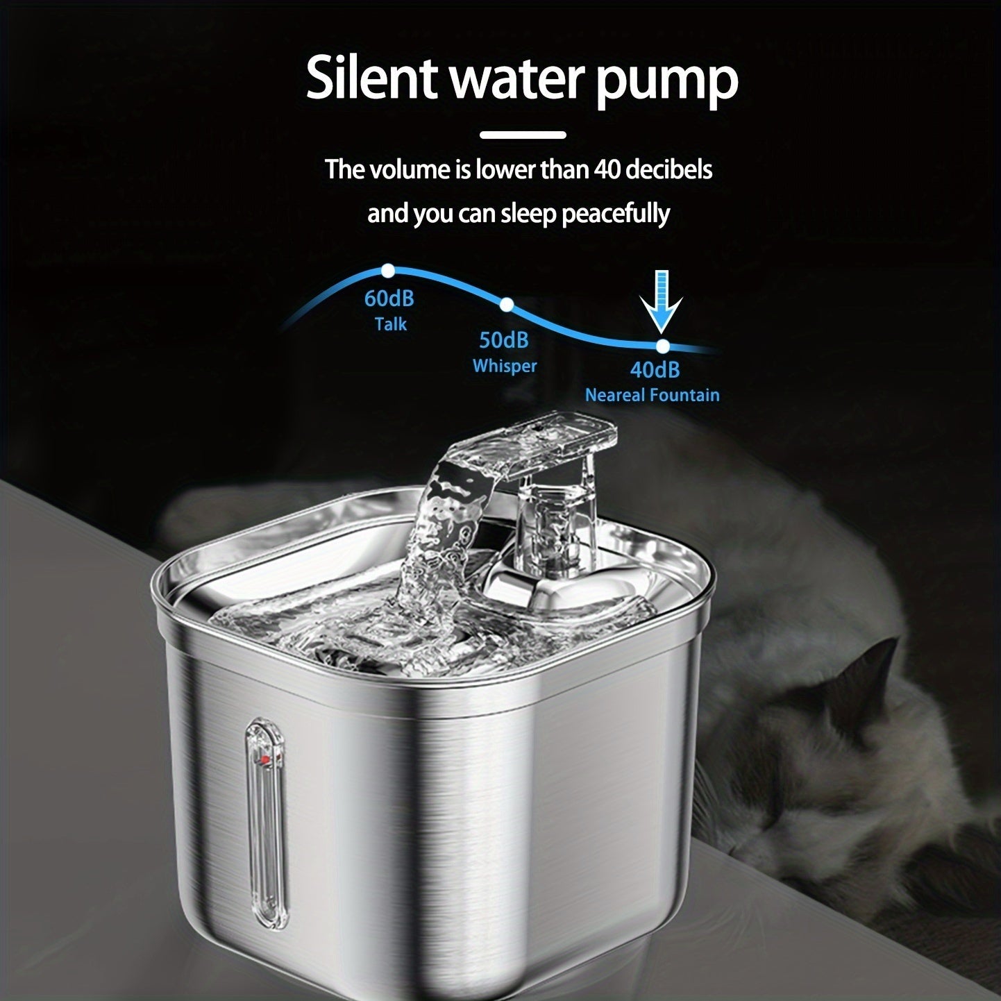 Cat Water Fountain – Stainless Steel Automatic Pet Water Dispenser with 3 Filters - AllvueCo