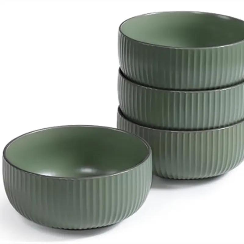 Ceramic Bowls Set of 4 - 46oz Kitchen Bowls for Cereal, Salad - AllvueCo