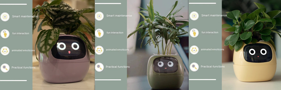 Smart Planter with AI Sensors – Interactive Plant Care with 49+ Expressions & Real-Time Monitoring AllvueCo