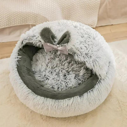 Winter Long Plush Pet Cat Bed - Round Cat Cushion for Cats - AllvueCo