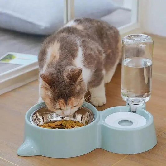 Pet Dog Cat Bowl Fountain | Automatic Food Water Feeder Container - AllvueCo