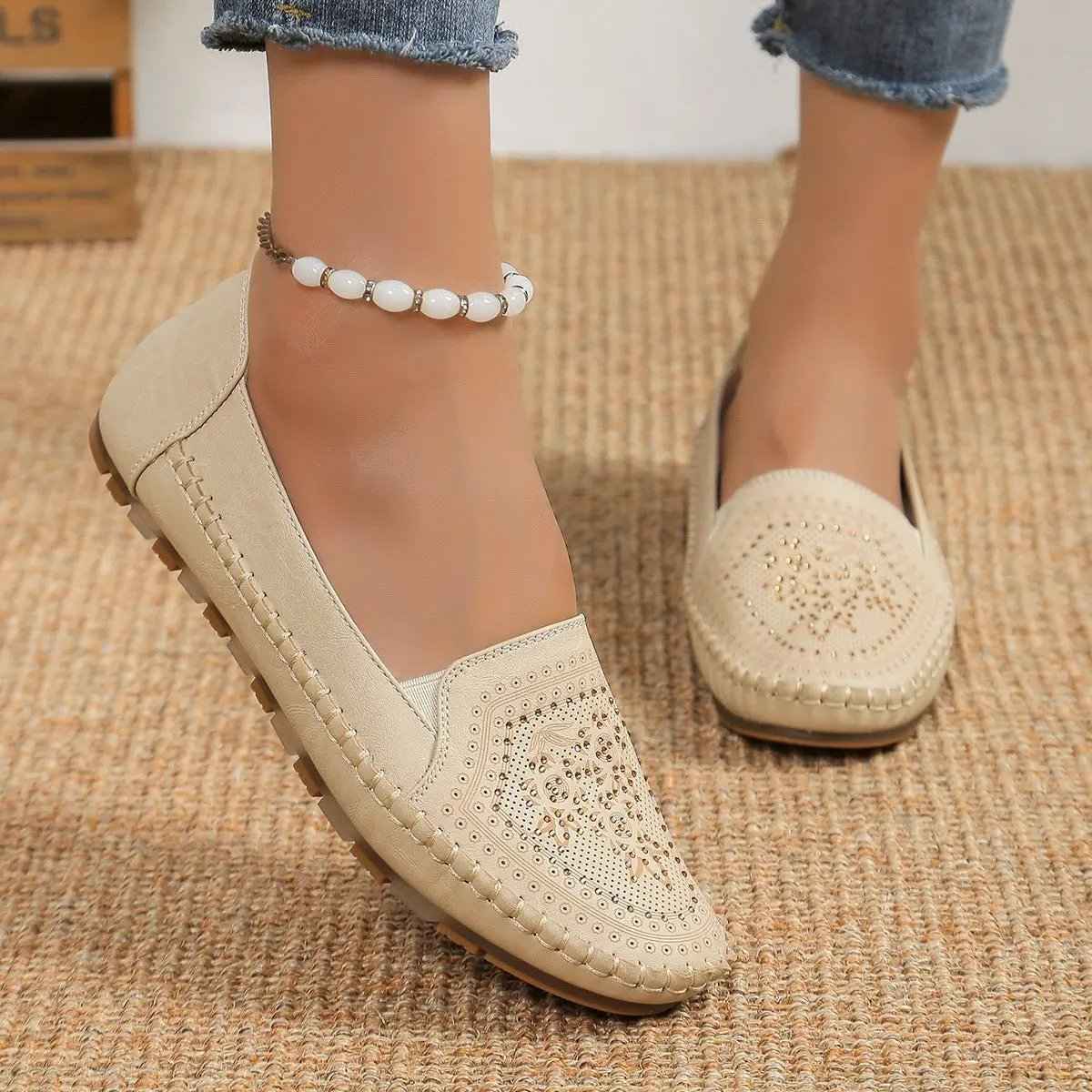 Handmade Casual Women's Shoes - Gommino Solid Color Casual Footwear