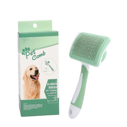 Self Cleaning Slicker Brush for Dogs and Cats - One Click Cleaning - AllvueCo