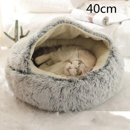 2 In 1 Dog And Cat Bed Pet Winter Bed Round Plush Warm Bed H | Other My Store