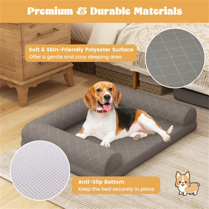 Orthopedic Foam Dog Bed – Medium Size with Egg-Crate Support & Washable Cover (Grey) - AllvueCo