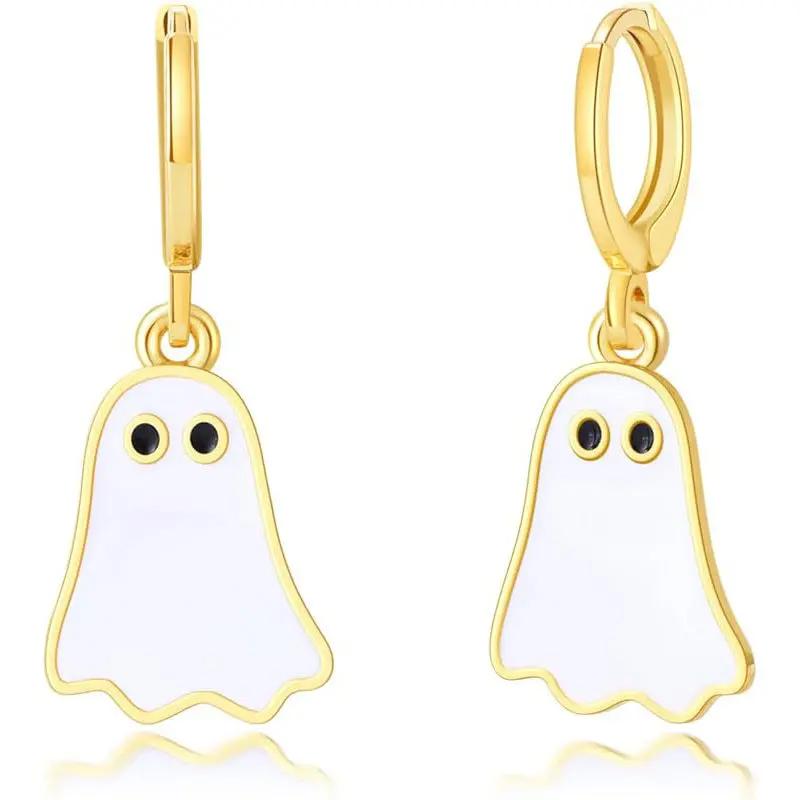 Halloween Ghost Earrings For Women Gold Ghost Huggie Hoop Ea | Jewelry & Accessories - AllvueCo