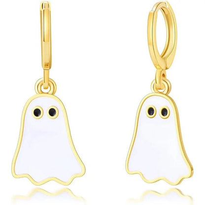 Halloween Ghost Earrings For Women Gold Ghost Huggie Hoop Ea | Jewelry & Accessories - AllvueCo