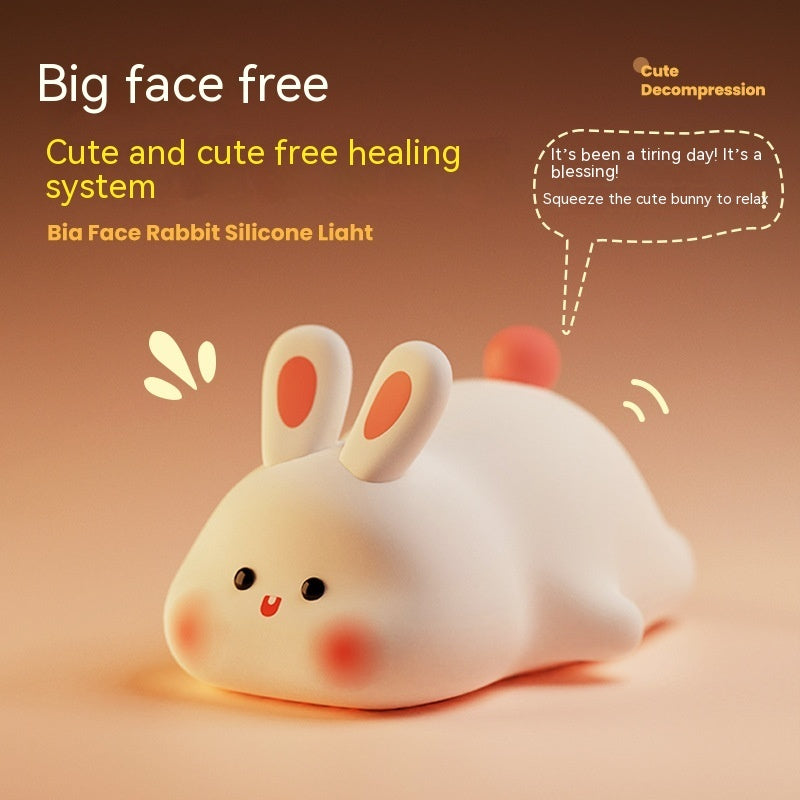 Cute Rabbit LED Night Light – Touch Sensor Silicone Lamp for Kids & Baby Rooms AllvueCo