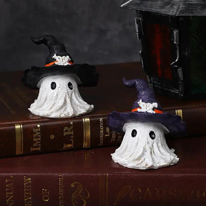 Resin Decoration Halloween Wizard Hat Ghost Ornaments - Festive Decor - AllvueCo