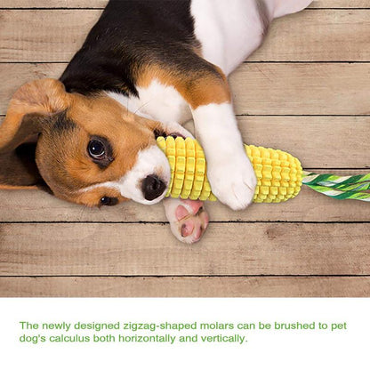 Durable Corn-Shaped Dog Chew Toy – Squeaky TPR Toy for Aggressive Chewers - AllvueCo