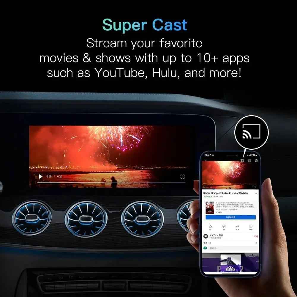 Wired to Wireless CarPlay Adapter - USB-HDMI Video Streaming Module for Seamless Connectivity