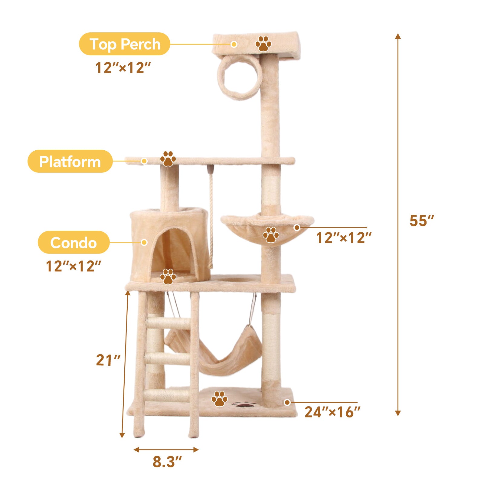 Multi-Level Cat Climbing Frame – Indoor Activity Tower for Play & Rest - AllvueCo