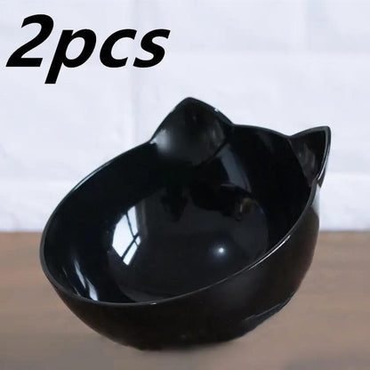 Inclined Food Cat Ear Oblique Mouth Transparent Single Pet Bowl - AllvueCo
