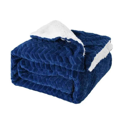 Thickened Flannel Lamb Wool Blanket - Cozy Double Leisure Blanket