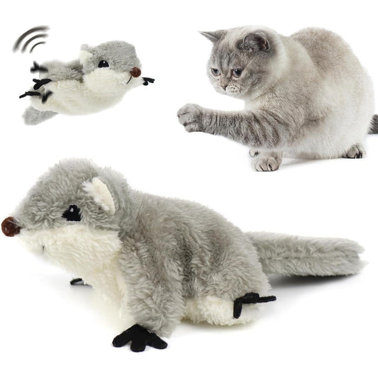 EL Pet ToyProk Rechargeable Flapping Squirrel Cat Toy with Catnip - AllvueCo