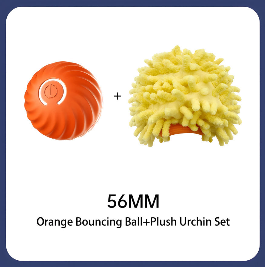 Smart Interactive Bouncing Ball for Dogs – USB Rechargeable, Self-Moving Toy with Rotating Motion & Noise-Reducing Urchin Cover - AllvueCo