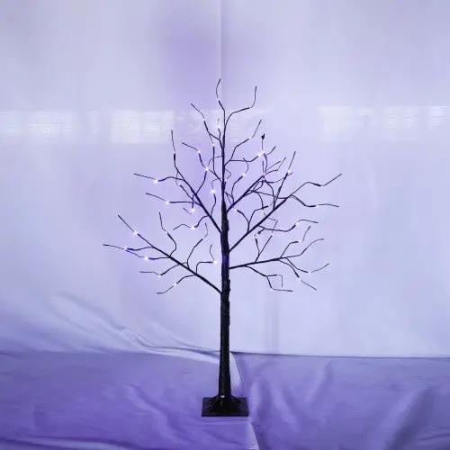 3 Pack Halloween Lighted Spooky Trees – 4FT, 5FT & 6FT with Purple LED Lights - AllvueCo